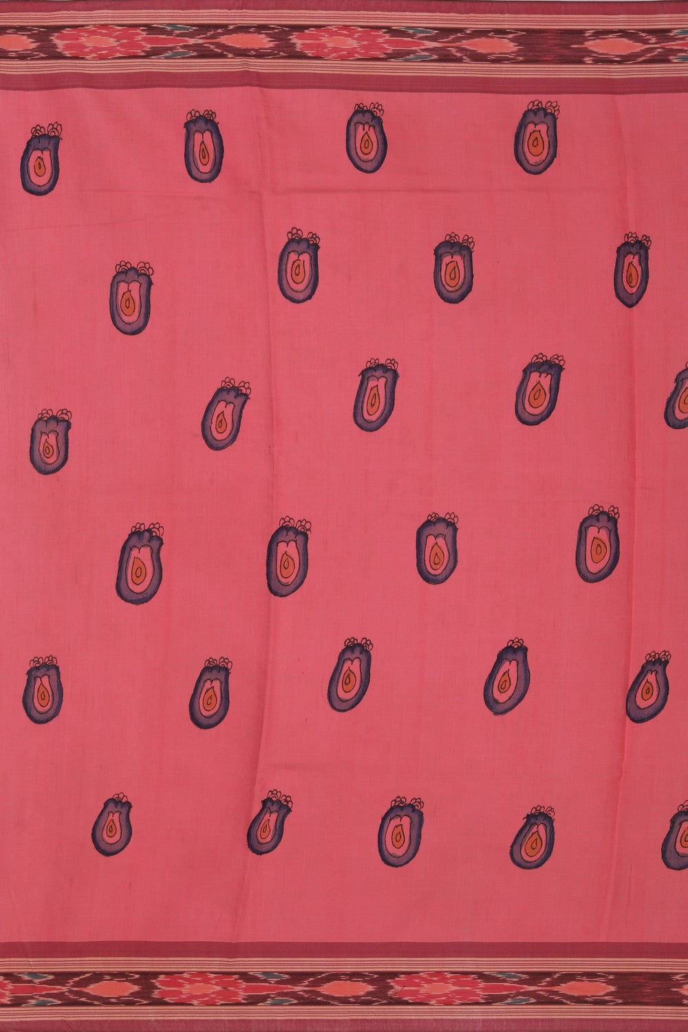 Image of Kalamkari Hand-Painted Tussar Silk Saree